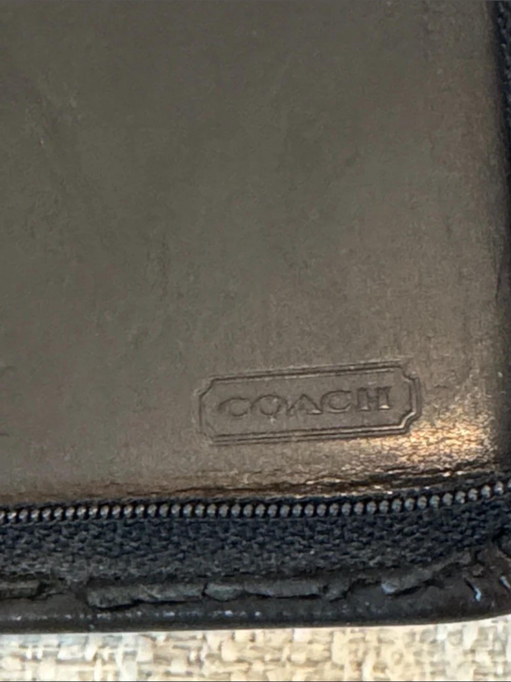 COACH Vintage 90’s Black Leather Men's Travel passport Wallet